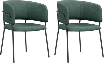 HOMCOM-Eetkamerstoel-Polyester-57x53x73cm-Groen