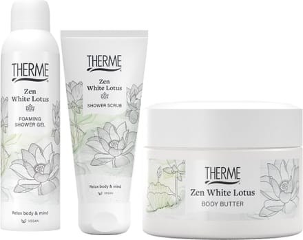 Therme Cadeauset Zen White Lotus Douche, Body & Scrub