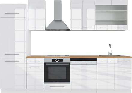 Vicco Fame-Line Complete keukeneenheid – 300 cm, WB Eik Wit hoogglans/wit