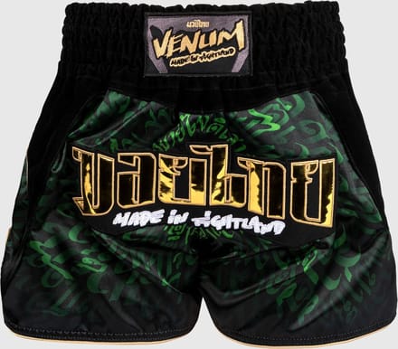 Venum Muay Thai Kickboks Shorts Attack Zwart Groen - L