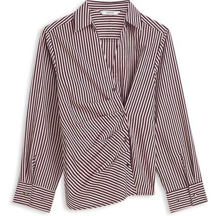 Summum Blouse Two Tone Stripe Small Blouses Bordeaux 2s3532-12491