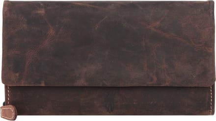 Jack Kinsky Baltimore 513 Leren Portemonnee 19 cm - Dames - Horizontaal - mokka