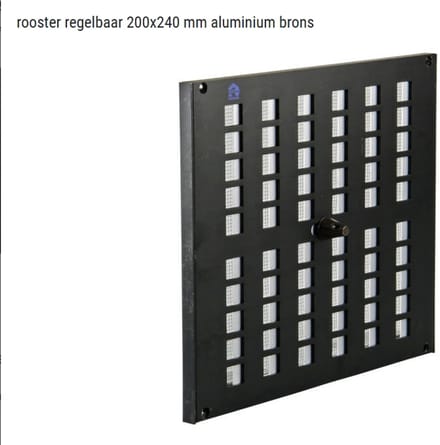 rooster regelbaar 200x240 mm aluminium brons