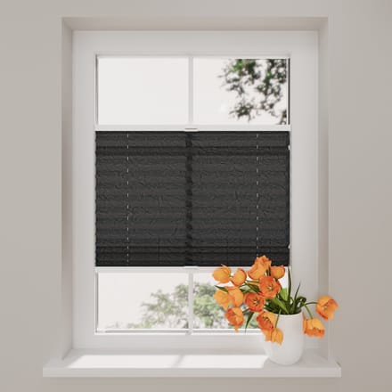 Plissegordijn Crepe - Lichtdoorlatend - 20 mm - Raven Grey - 60 x 130