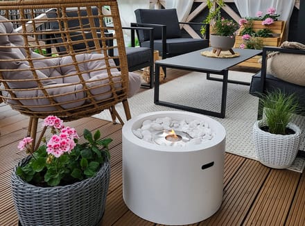 Bio-ethanol haard vrijstaand Moon wit - moderne design haard voor binnen en buiten