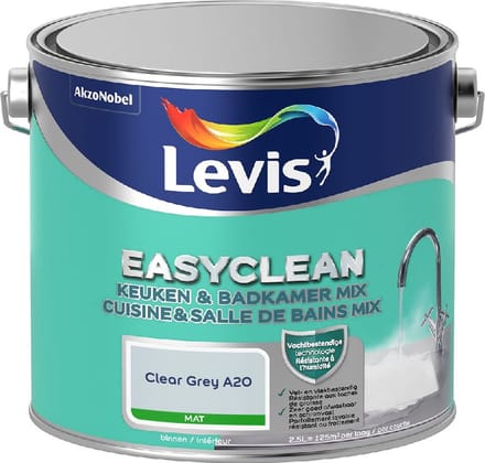 Levis - Easyclean Keuken & Badkamer Mix - Clear Grey A20 - Mengverf - 2,5 L
