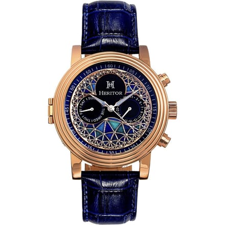 Heritor Automatisch Legacy horloge met leren bandje met dag/datum