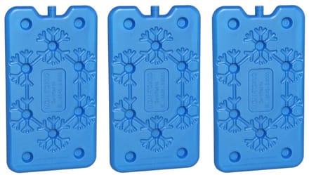 Gerimport Koelelementen plat - 6x stuks - 400 ml - 14 x 24 cm - blauw - kunststof