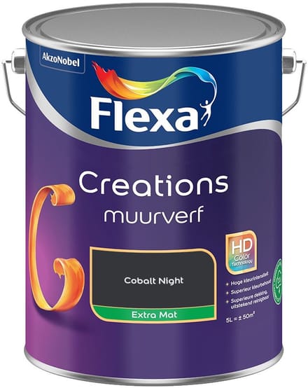 Flexa - Creations Muurverf Extra Mat - Cobalt Night - Mengverf - 5 L