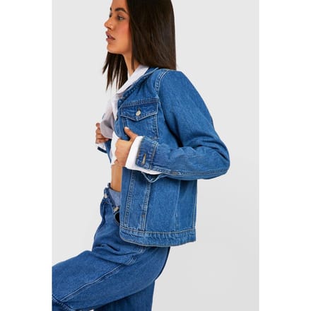 boohoo Dames Denim Western Jas | Medium Blauw | Maat: 34