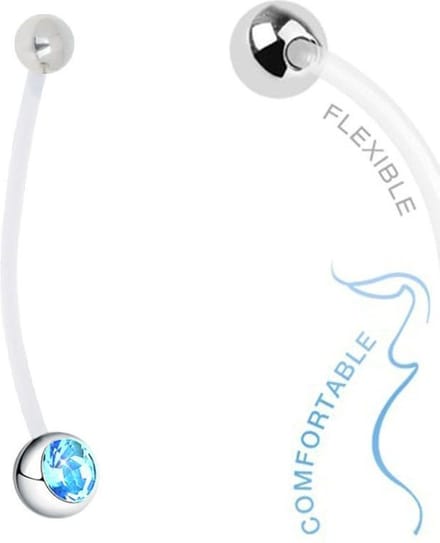 Fako Bijoux® - Zwangerschapspiercing - Kristal - Aqua