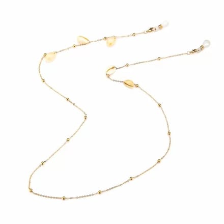 Bijoutheek Collier Brillenkoord Schelpen Balls Wit