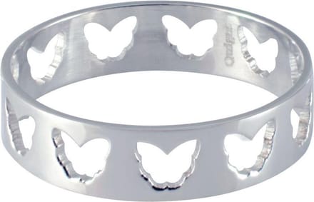 Quiges Stapelring Dames - Vulring Vlinders - RVS Zilverkleurig - Maat 19 - Hoogte 6mm