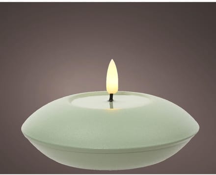LED buiten kaars ijzer H6.5cm groen
