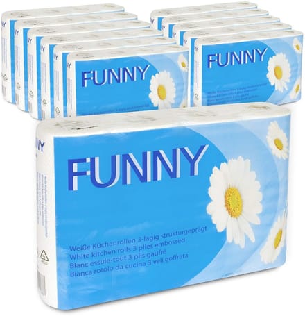 3-laags Hoogwitte Keukenrollen - 50 Vellen per Rol - 48-Pack