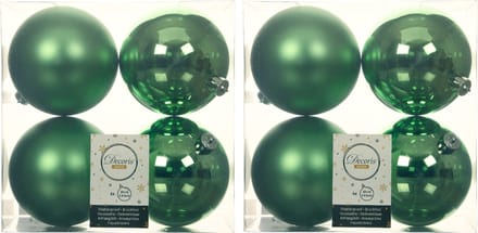 Decoris Kerstballen - 8x st - groen - D10 cm - kunststof - kerstversiering