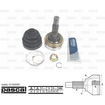 Homokineet reparatie set, aandrijfas PASCAL G12005PC
