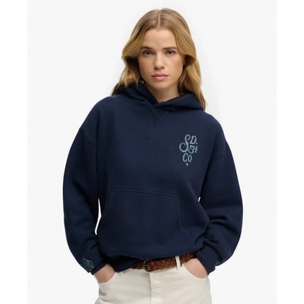 Superdry Heritage Hamptons Hoodie Blauw Grootte: 38