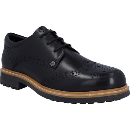 Hunter Cawdor Leer Heren Zwart Brogues Schoenen