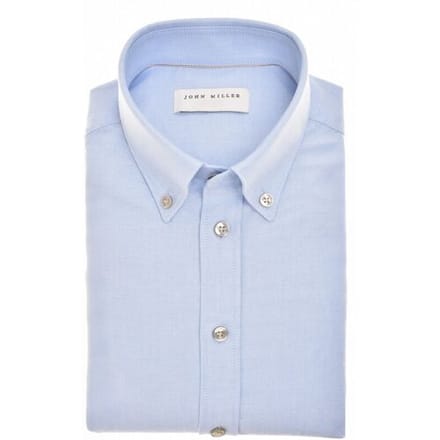 John Miller Overhemd Faux-Uni Oxford Button-Down Licht Blauw / male