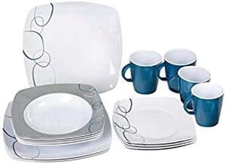 16-delige servies set voor kamperen en buitenleven