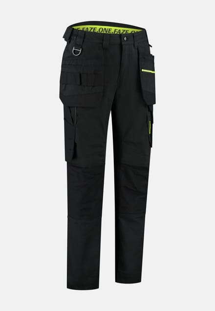 Faze.One Tracker 8K Denim Holster Werkbroek - Zwart/Zwart - Maat 48 | Stretch | Heren