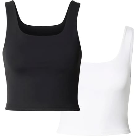 Urban Classics - Cropped Polyamide Mouwloze top - XS - Zwart/Wit