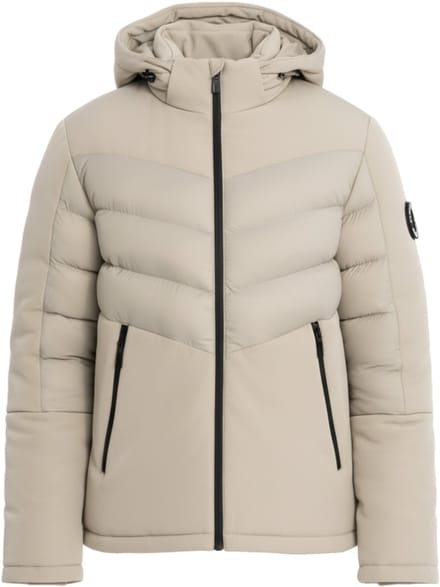 OMBRE Jas - Lange Mouw - Rits - Effen Beige S