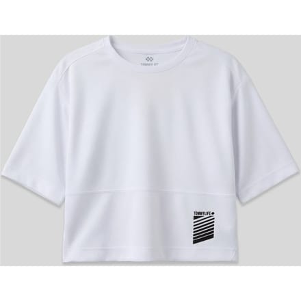 Overmaatse Crop Crew Neck T-Shirt met Pocket