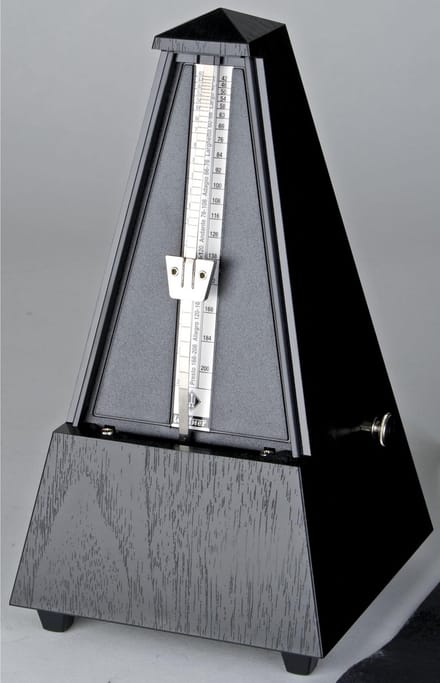 Wittner M 855 161 metronoom Pyramide Gl zwart-houtmaserung/Kunststuk - Accessoire voor keyboards