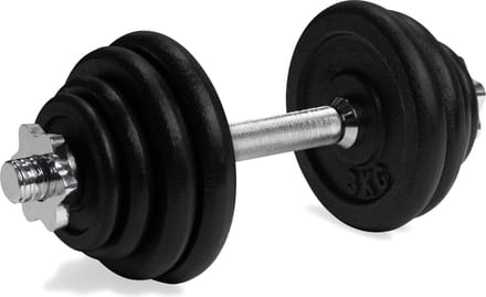 VirtuFit Verstelbare Dumbbell Pro - 15 kg - Halterstang met Schijven - Gewichten Set - Halterset - Gietijzer