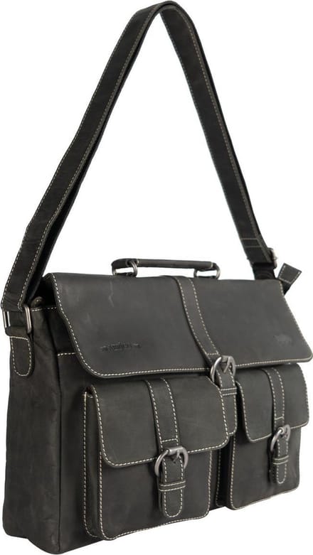 Messenger Bag - Werktas - Schooltas - Buffelleer Zwart - Arrigo