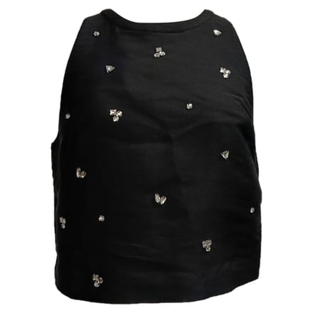 Sandro Storm haltertop met kristallen versiering in zwart polyester