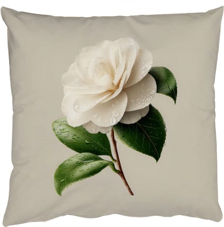 Sierkussens - Kussentjes Woonkamer - 50x50 cm - Cameliabloem - Wit - Groen