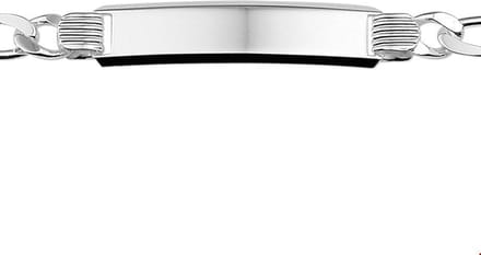 Zilveren Graveerarmband figaro plaat 8 mm 20 cm 1005673