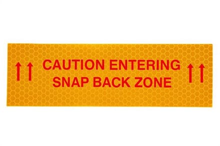 Snap back zone (entering) Waarschuwingssticker