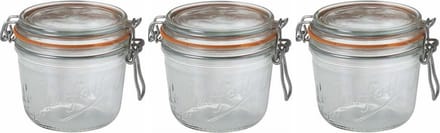 Le Parfait Voorraad/weckpot - 18x stuks - glas - transparant - 10,5 x 10 cm - 500 ml