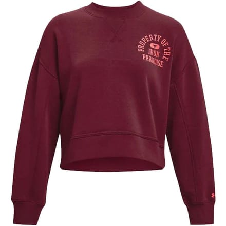 Under Armour Project Rock Womens Burgundy Fleece Sweater
