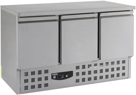 Combisteel Koelwerkbank - 400L - 3 Deuren 1/1 GN - +2°C/+8°C - Statisch + Ventilator - 1365x700x875mm