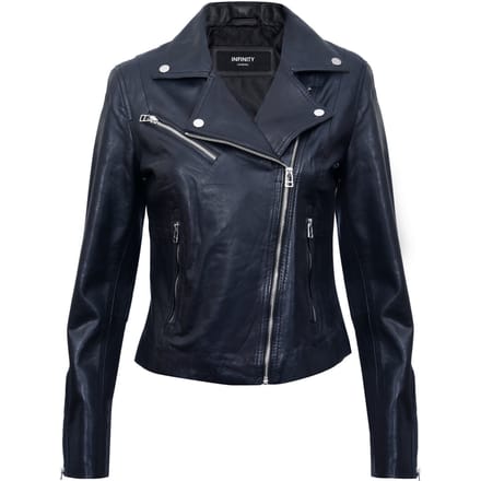 Dames slim leren bikerjack-Matlock