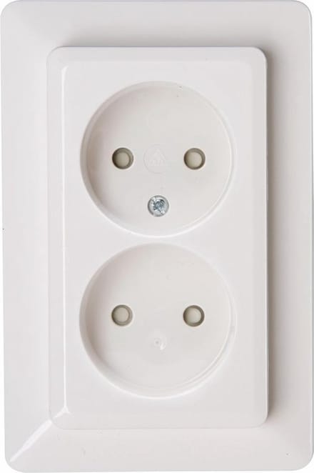 Kopp Milano – Dubbele wandcontactdoos inbouw ongeaard (wit)