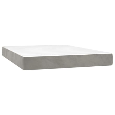 vidaXL - Pocketveringmatras - medium - full - 137x190x20 - cm - fluweel - lichtgrijs