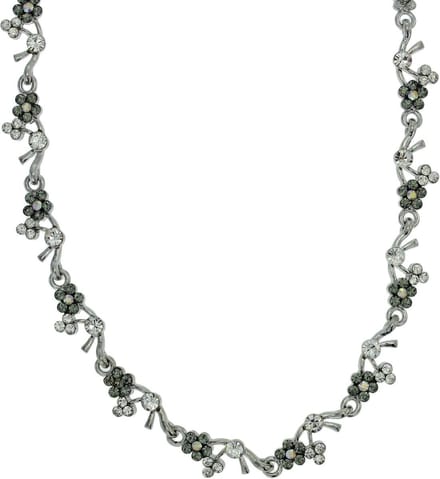 Behave - Ketting met bloemetjes van steentjes - 38 cm