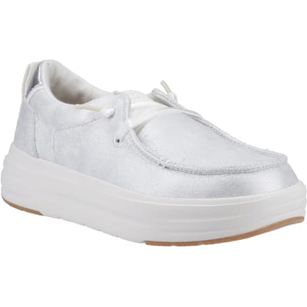 HEYDUDE Wendy Nova Shimmer Polyester Dames Sneeuwwitte Moccasins Schoenen