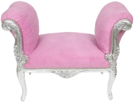 Hocker Cleopatra Zilver Roze