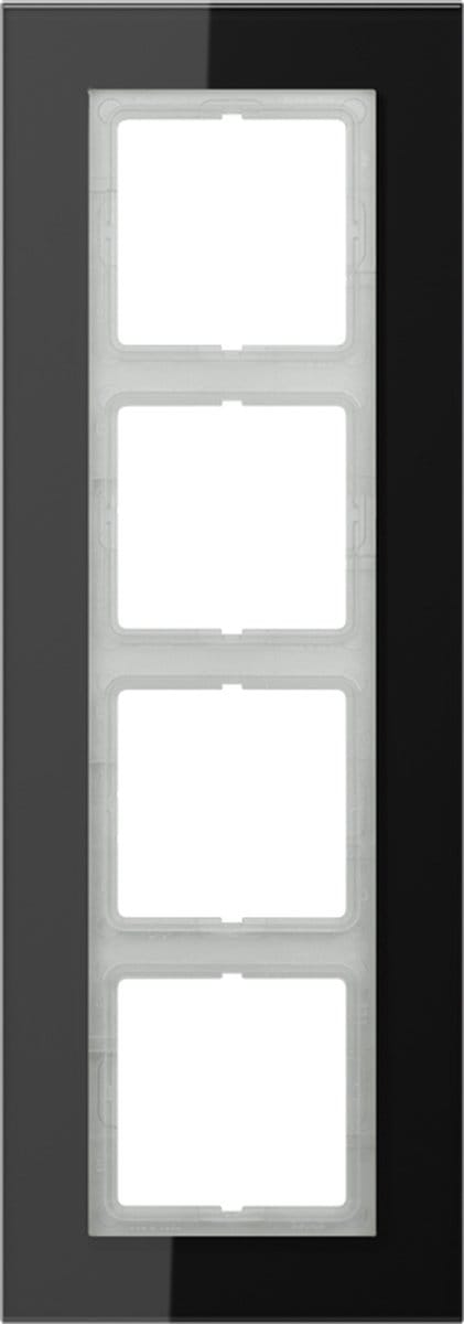 JUNG LS-plus afdekraam 4-voudig glas zwart (LSP984GLSW)
