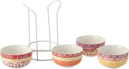 J-Line schaal - keramiek - paars/rood - doos van 4