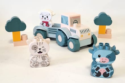 Abrick Ecoiffier baby tractor met dieren - bouwset 25-delig speelgoed.