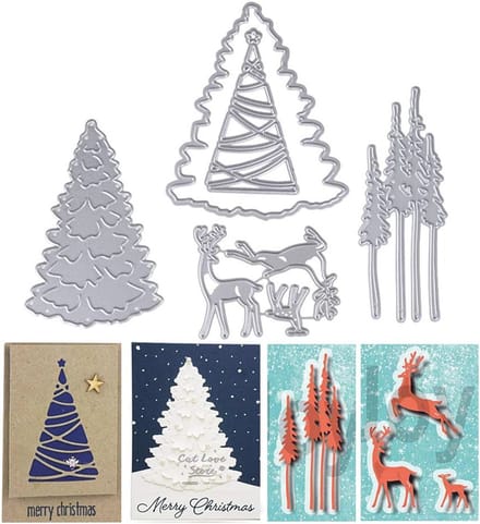 3 Stuks Kerstboom Snijdies - Scrapbooking Matrix Cutting Dies voor Papier en Kaarten