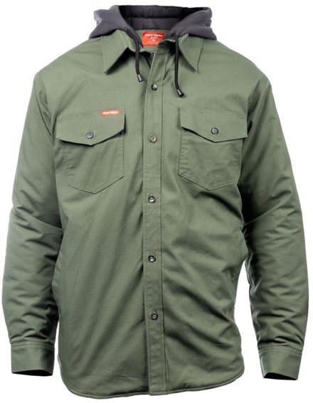 Hard Yakka quilted solid shacket military green m